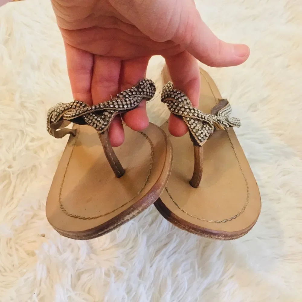 Blue by Saks 5th Avenue Gold Braided Sandals